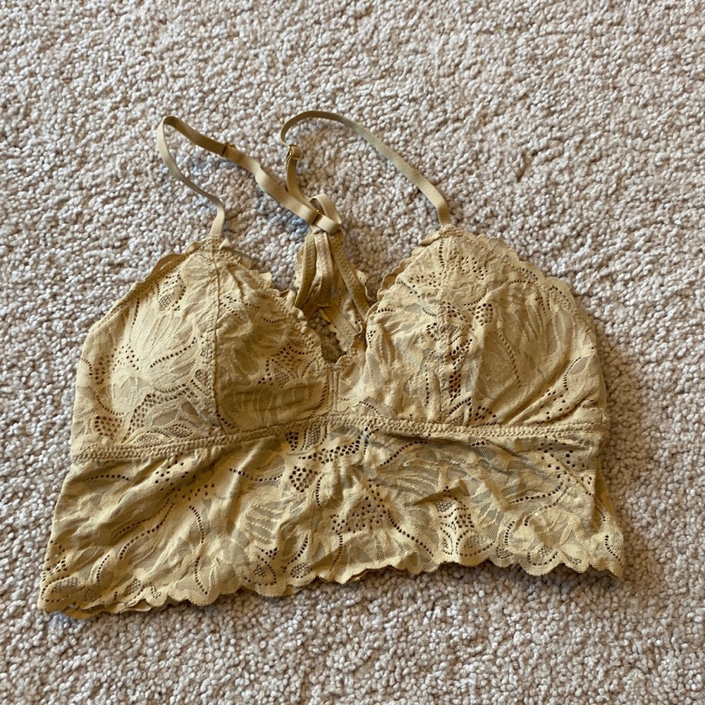 Aerie Lace Bralette in Tan